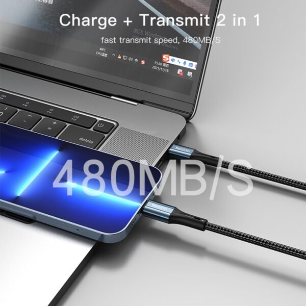 IP8G2790_8 Yesido CA96 3A 60W USB-C / Type-C to USB-C / Type-C Fast Charging Cable, Length: 1.2m