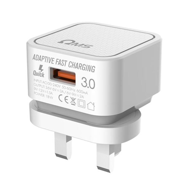 OMS 0M-418 S4 18W QC 3.0 USB TRAVEL CHARGER WITH FAST CHARGING MICRO-USB TO USB DATA CABLE(1M)