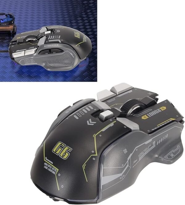 71XZnCuJyDL._AC_SX679_ WIRED GAMING MOUSE 10 BUTTON MACRO PROGRAMMABLE 13 RGB LIGHTING MODES 6 SPEED 12800DPI WIRED RGB GAMING MOUSE